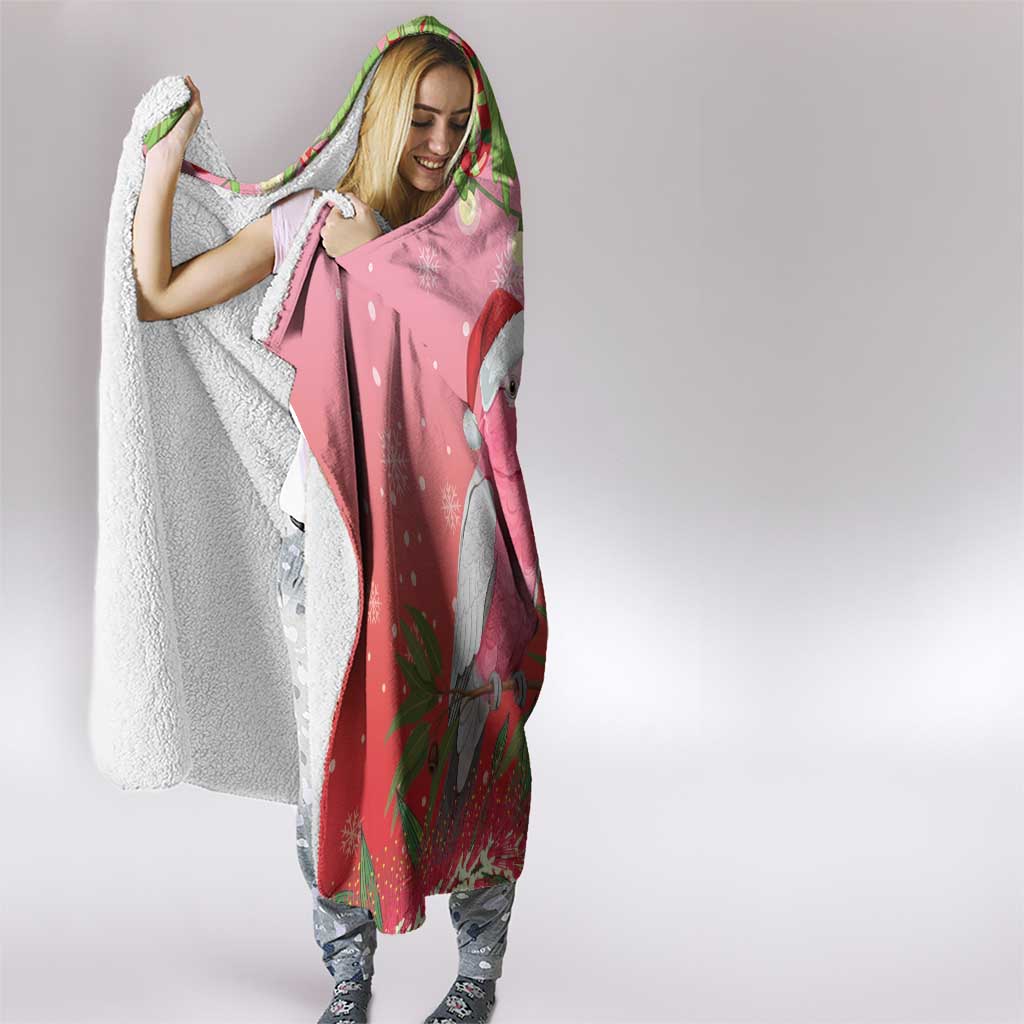 Galah Australia Christmas Hooded Blanket Merry Chrissie Bottlebrushes - Aussie Hoodie