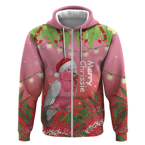 Personalised Galah Australia Christmas Hoodie Merry Chrissie Bottlebrushes - Aussie Hoodie