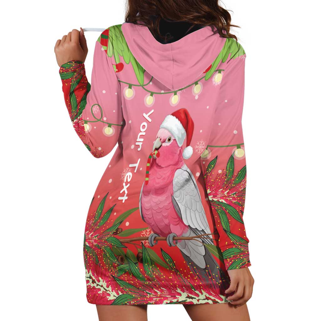 Personalised Galah Australia Christmas Hoodie Dress Merry Chrissie Bottlebrushes - Aussie Hoodie