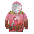 Personalised Galah Australia Christmas Kid Hoodie Merry Chrissie Bottlebrushes - Aussie Hoodie