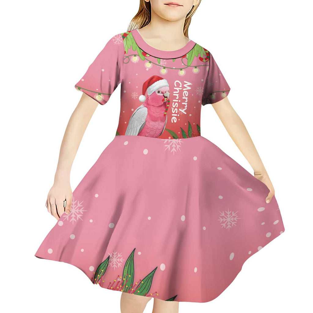 Personalised Galah Australia Christmas Kid Short Sleeve Dress Merry Chrissie Bottlebrushes - Aussie Hoodie