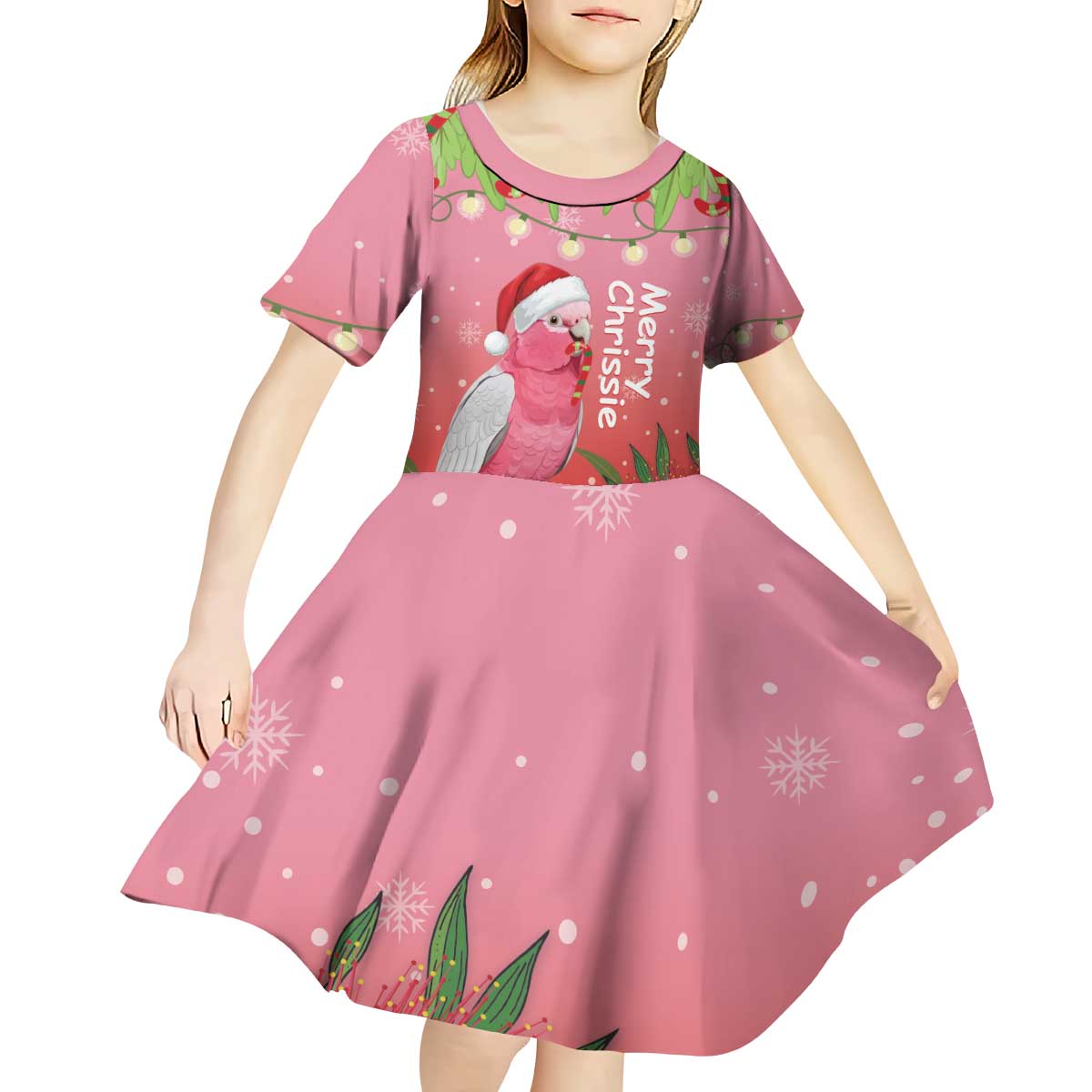 Personalised Galah Australia Christmas Kid Short Sleeve Dress Merry Chrissie Bottlebrushes - Aussie Hoodie