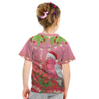 Personalised Galah Australia Christmas Kid T Shirt Merry Chrissie Bottlebrushes - Aussie Hoodie