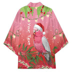 Personalised Galah Australia Christmas Kimono Merry Chrissie Bottlebrushes - Aussie Hoodie