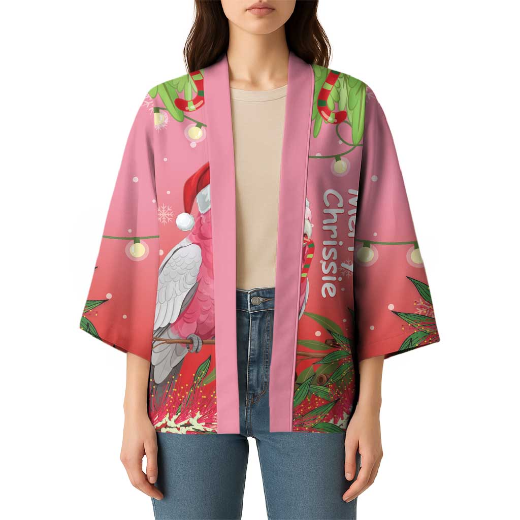 Personalised Galah Australia Christmas Kimono Merry Chrissie Bottlebrushes - Aussie Hoodie