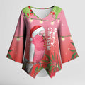 Personalised Galah Australia Christmas Kimono Sleeve Blouse Merry Chrissie Bottlebrushes - Aussie Hoodie