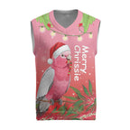 Galah Australia Christmas Knitted V-Neck Vest Merry Chrissie Bottlebrushes - Aussie Hoodie