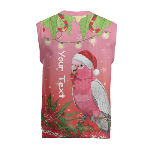 Galah Australia Christmas Knitted V-Neck Vest Merry Chrissie Bottlebrushes - Aussie Hoodie
