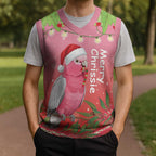 Galah Australia Christmas Knitted V-Neck Vest Merry Chrissie Bottlebrushes - Aussie Hoodie