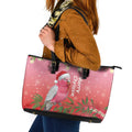 Galah Australia Christmas Leather Tote Bag Merry Chrissie Bottlebrushes - Aussie Hoodie