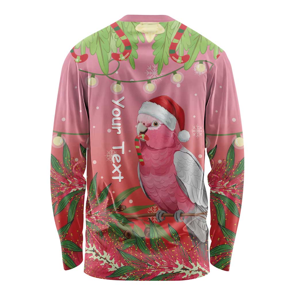 Personalised Galah Australia Christmas Long Sleeve Shirt Merry Chrissie Bottlebrushes - Aussie Hoodie