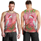 Personalised Galah Australia Christmas Men Tank Top Merry Chrissie Bottlebrushes - Aussie Hoodie