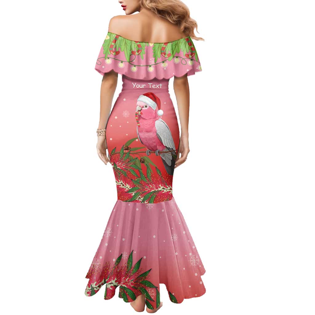 Personalised Galah Australia Christmas Mermaid Dress Merry Chrissie Bottlebrushes - Aussie Hoodie