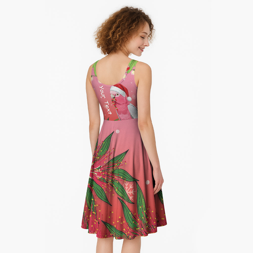Personalised Galah Australia Christmas Midi Dress Merry Chrissie Bottlebrushes LT14