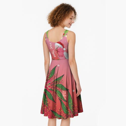Personalised Galah Australia Christmas Midi Dress Merry Chrissie Bottlebrushes LT14