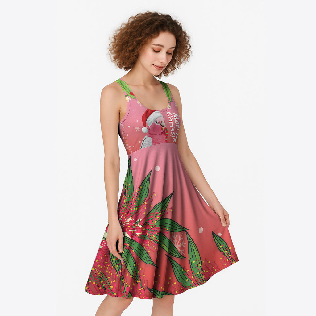 Personalised Galah Australia Christmas Midi Dress Merry Chrissie Bottlebrushes LT14