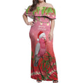 Personalised Galah Australia Christmas Off Shoulder Maxi Dress Merry Chrissie Bottlebrushes - Aussie Hoodie