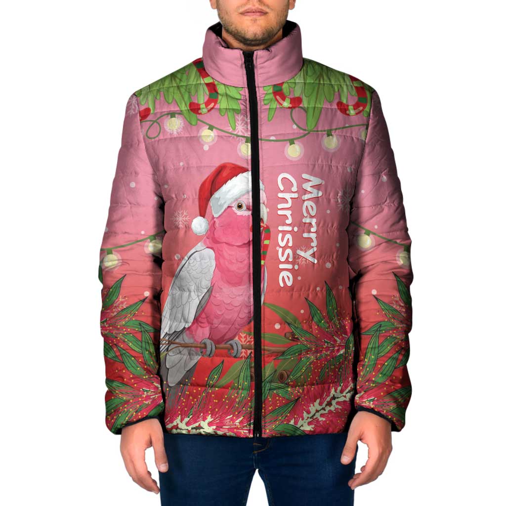 Personalised Galah Australia Christmas Padded Jacket Merry Chrissie Bottlebrushes - Aussie Hoodie