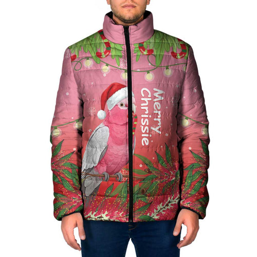 Personalised Galah Australia Christmas Padded Jacket Merry Chrissie Bottlebrushes - Aussie Hoodie