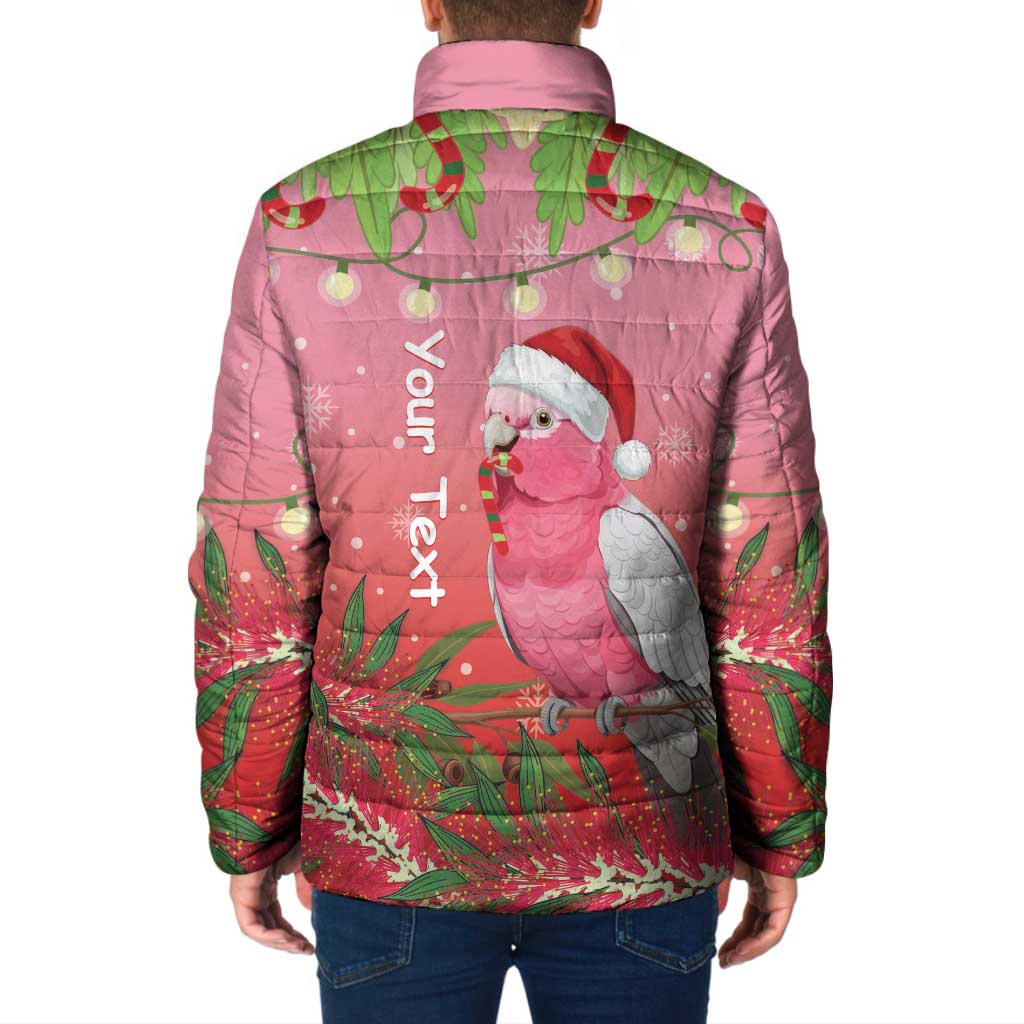 Personalised Galah Australia Christmas Padded Jacket Merry Chrissie Bottlebrushes - Aussie Hoodie