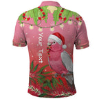 Personalised Galah Australia Christmas Polo Shirt Merry Chrissie Bottlebrushes - Aussie Hoodie