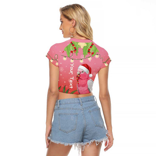 Personalised Galah Australia Christmas Raglan Cropped T Shirt Merry Chrissie Bottlebrushes - Aussie Hoodie