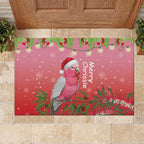 Galah Australia Christmas Rubber Doormat Merry Chrissie Bottlebrushes - Aussie Hoodie