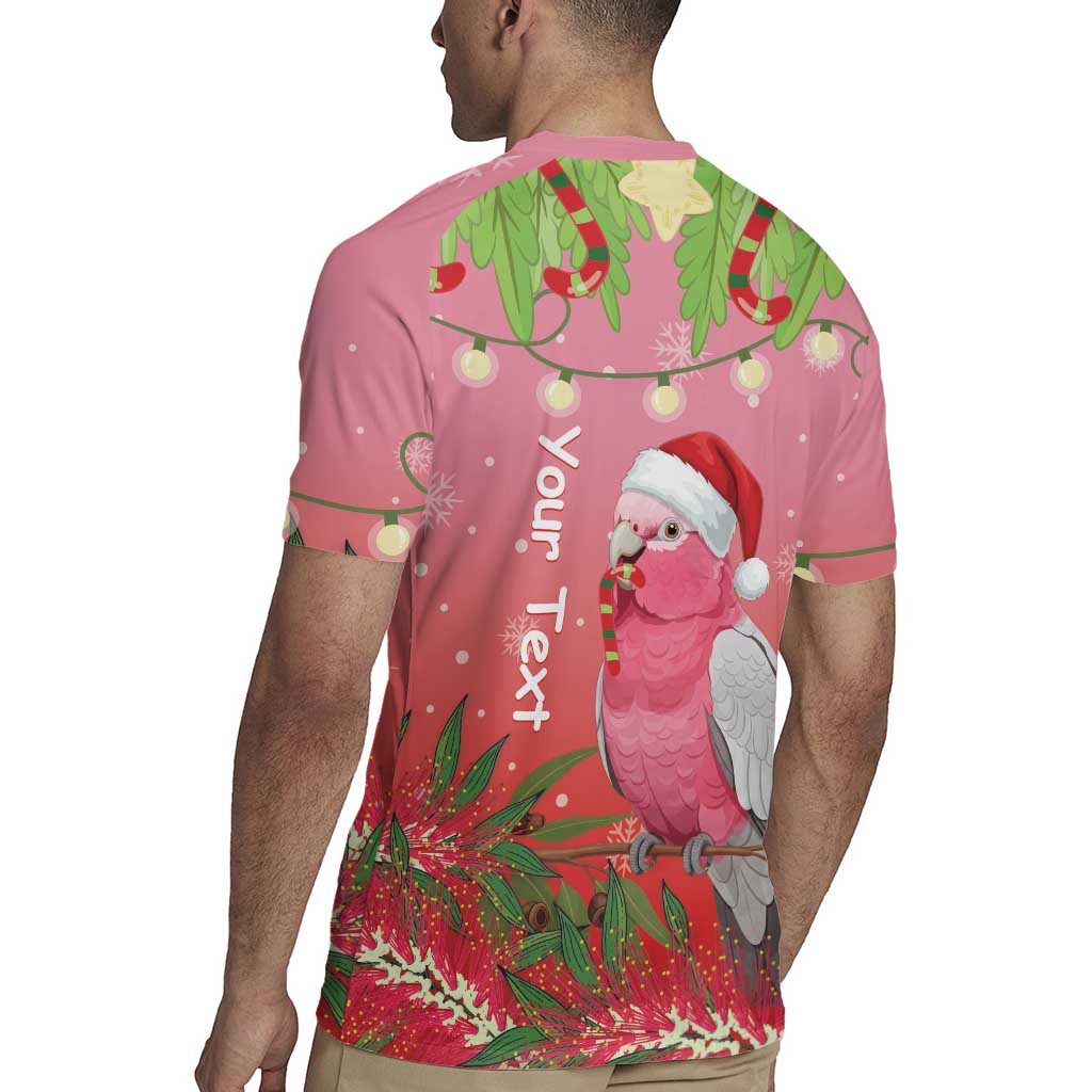 Personalised Galah Australia Christmas Rugby Jersey Merry Chrissie Bottlebrushes - Aussie Hoodie
