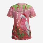 Personalised Galah Australia Christmas Scrub Top Merry Chrissie Bottlebrushes - Aussie Hoodie