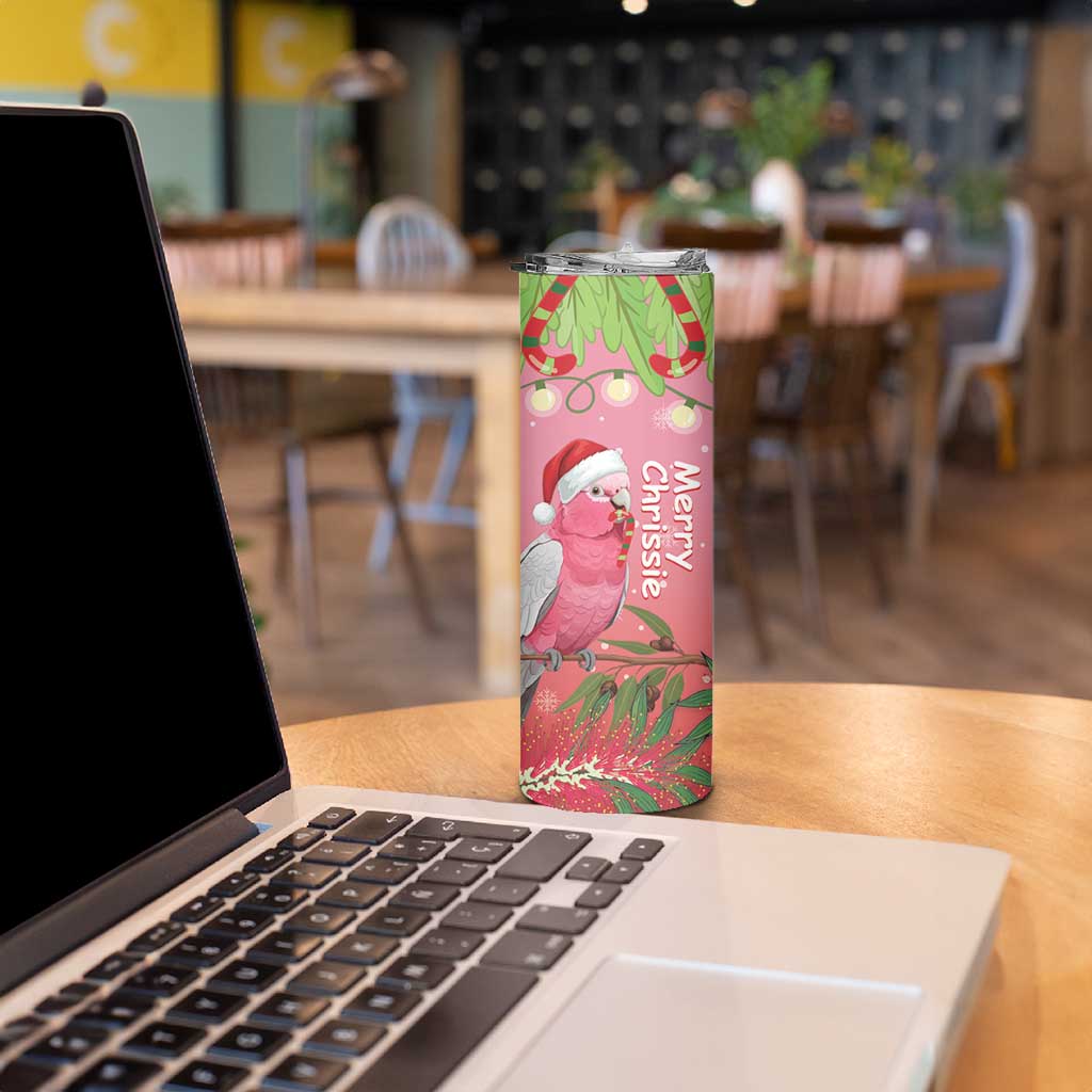 Personalised Galah Australia Christmas Skinny Tumbler Merry Chrissie Bottlebrushes - Aussie Hoodie