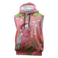 Personalised Galah Australia Christmas Sleeveless Hoodie Merry Chrissie Bottlebrushes - Aussie Hoodie
