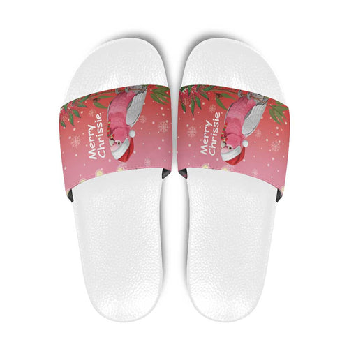 Galah Australia Christmas Slide Sandals Merry Chrissie Bottlebrushes - Aussie Hoodie