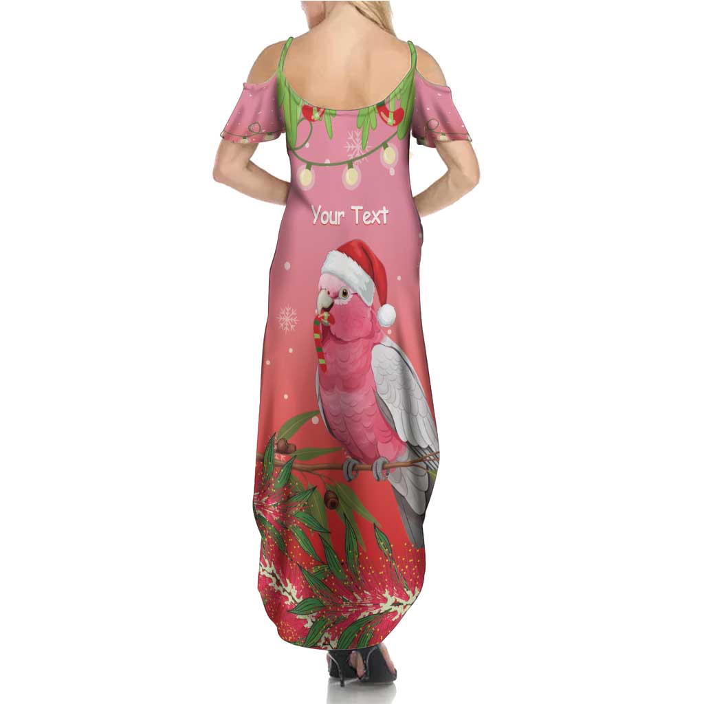 Personalised Galah Australia Christmas Summer Maxi Dress Merry Chrissie Bottlebrushes - Aussie Hoodie