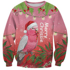 Personalised Galah Australia Christmas Sweatshirt Merry Chrissie Bottlebrushes - Aussie Hoodie