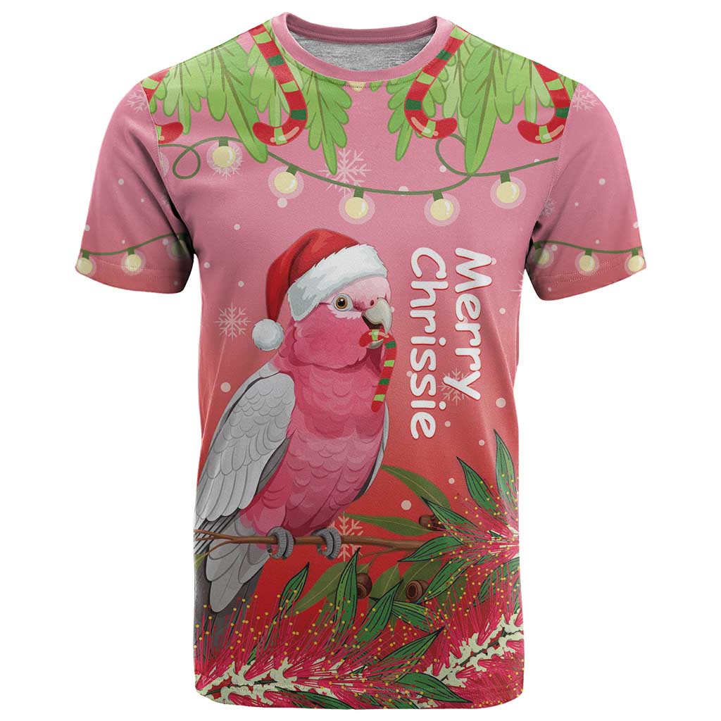 Personalised Galah Australia Christmas T Shirt Merry Chrissie Bottlebrushes - Aussie Hoodie
