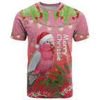 Personalised Galah Australia Christmas T Shirt Merry Chrissie Bottlebrushes - Aussie Hoodie