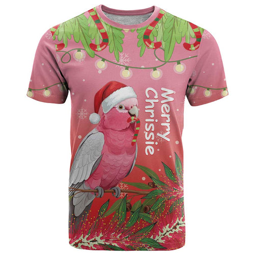 Personalised Galah Australia Christmas T Shirt Merry Chrissie Bottlebrushes - Aussie Hoodie