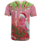 Personalised Galah Australia Christmas T Shirt Merry Chrissie Bottlebrushes - Aussie Hoodie