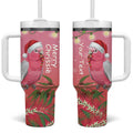 Personalised Galah Australia Christmas Tumbler With Handle Merry Chrissie Bottlebrushes - Aussie Hoodie