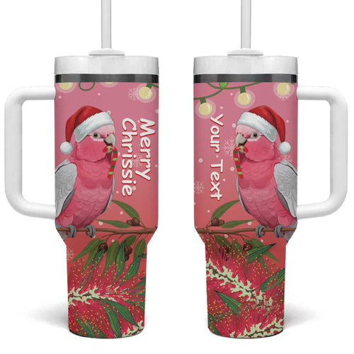 Personalised Galah Australia Christmas Tumbler With Handle Merry Chrissie Bottlebrushes - Aussie Hoodie