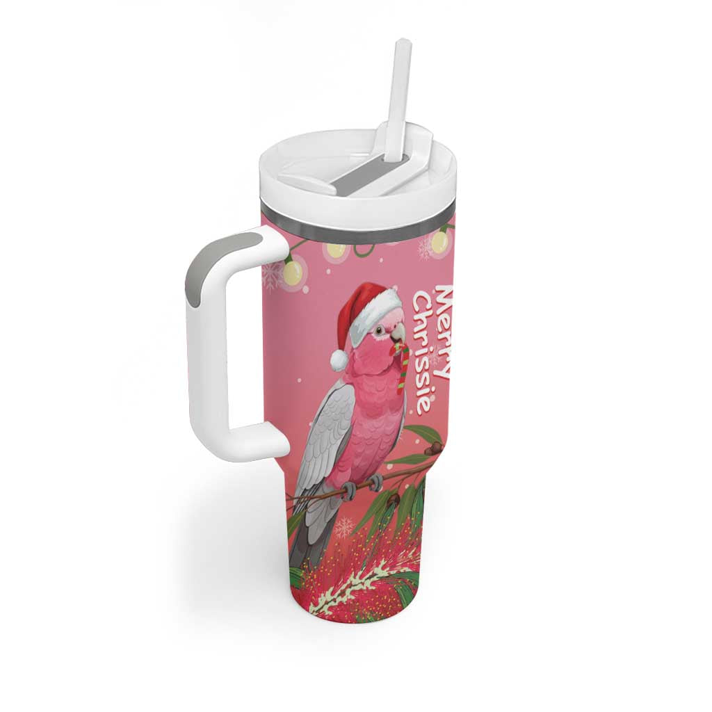 Personalised Galah Australia Christmas Tumbler With Handle Merry Chrissie Bottlebrushes - Aussie Hoodie