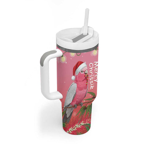 Personalised Galah Australia Christmas Tumbler With Handle Merry Chrissie Bottlebrushes - Aussie Hoodie