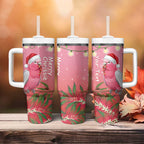 Personalised Galah Australia Christmas Tumbler With Handle Merry Chrissie Bottlebrushes - Aussie Hoodie
