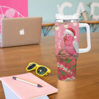 Personalised Galah Australia Christmas Tumbler With Handle Merry Chrissie Bottlebrushes - Aussie Hoodie