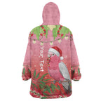 Personalised Galah Australia Christmas Wearable Blanket Hoodie Merry Chrissie Bottlebrushes - Aussie Hoodie