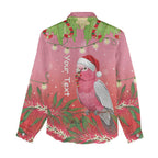 Personalised Galah Australia Christmas Women Casual Shirt Merry Chrissie Bottlebrushes - Aussie Hoodie