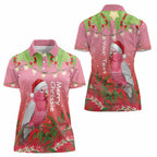Personalised Galah Australia Christmas Women Polo Shirt Merry Chrissie Bottlebrushes - Aussie Hoodie