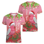 Personalised Galah Australia Christmas Women V-Neck T-Shirt Merry Chrissie Bottlebrushes - Aussie Hoodie
