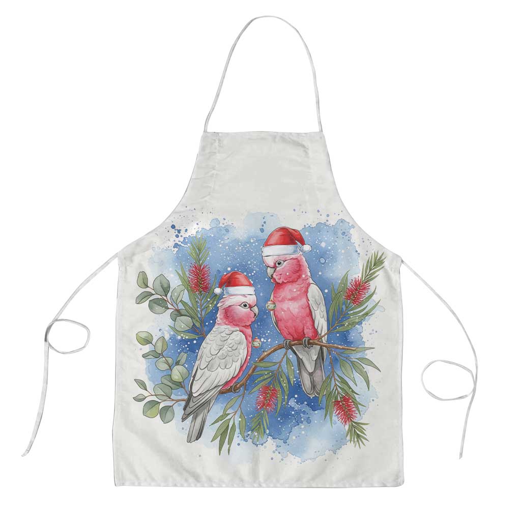 Australia Christmas Apron Aussie Galah Santa Watercolor Style - Aussie Hoodie