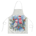 Australia Christmas Apron Aussie Galah Santa Watercolor Style - Aussie Hoodie
